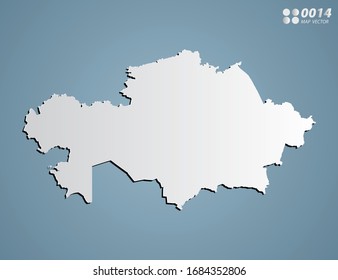 Vector Gray gradient of Kazakhstan map on blue background.