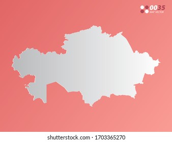 Vector Gray gradient of Kazakhstan map on orange background.