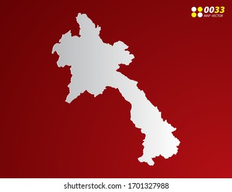 Vector Gray gradient of Laos map on red background.