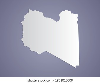 Vector Gray gradient of Libya map on purple background.