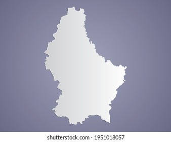Vector Gray gradient of Luxembourg map on purple background.