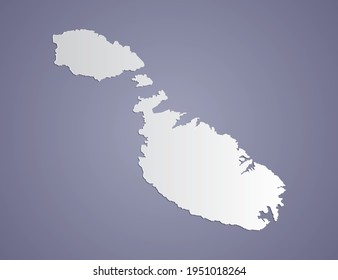 Vector Gray gradient of Malta map on purple background.