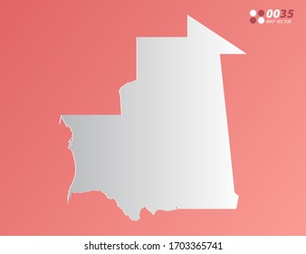 Vector Gray gradient of Mauritania map on orange background.