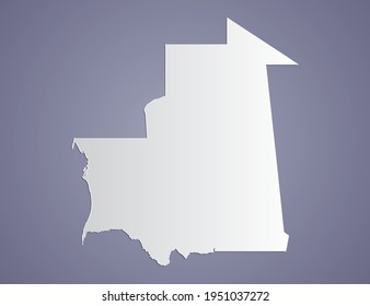 Vector Gray gradient of Mauritania map on purple background.