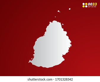 Vector Gray gradient of Mauritius map on red background.