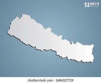 Vector Gray gradient of Nepal map on blue background.
