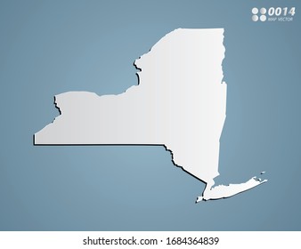 Vector Gray gradient of New York map on blue background.