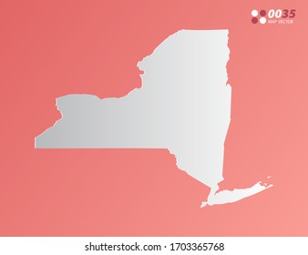 Vector Gray gradient of New York map on orange background.