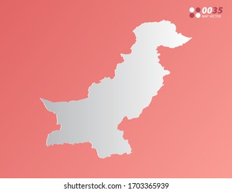 Vector Gray gradient of Pakistan map on orange background.