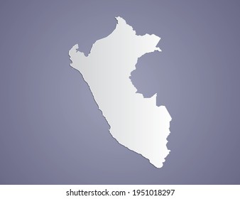 Vector Gray gradient of Peru map on purple background.