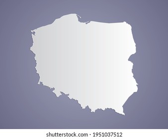 Vektorgrauer Farbverlauf von Polen Karte auf violettem Hintergrund.