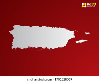 Vector Gray gradient of Puerto Rico map on red background.