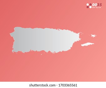 Vector Gray gradient of Puerto Rico map on orange background.