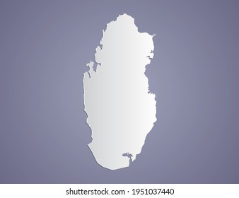 Vector Gray gradient of Qatar map on purple background.