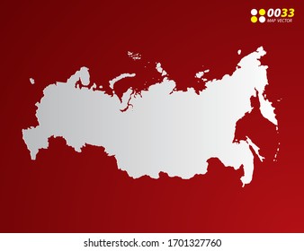 Vector Gray gradient of Russia map on red background.