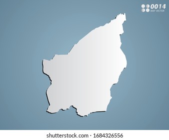 Vector Gray gradient of San Marino map on blue background.