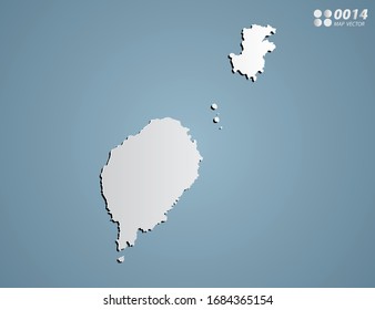 Vector Gray gradient of Sao Tome map on blue background.
