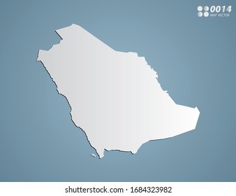 Vector Gray gradient of Saudi Arabia map on blue background.