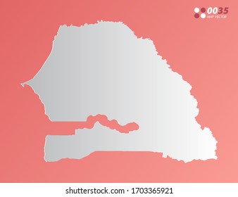 Vector Gray gradient of Senegal map on orange background.