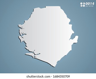 Vector Gray gradient of Sierra Leone map on blue background.