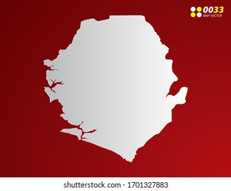 Vector Gray gradient of Sierra Leone map on red background.