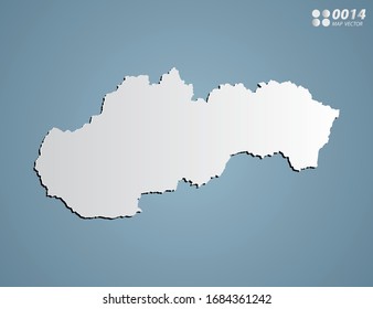 Vector Gray gradient of Slovakia map on blue background.