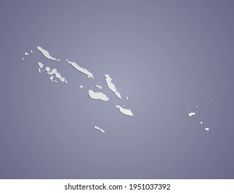 Vektorgrau Farbverlauf von Salomon Island Karte auf violettem Hintergrund.