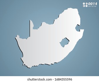 Vector Gray gradient of South Africa map on blue background.