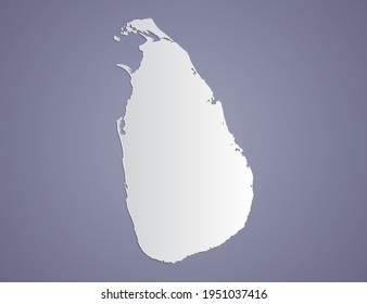 Vector Gray gradient of Sri Lanka map on purple background.