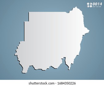 Vector Gray gradient of Sudan map on blue background.