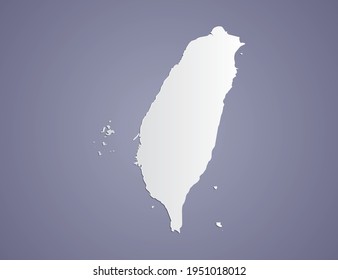 Vector Gray gradient of Taiwan map on purple background.