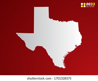 Vector Gray gradient of Texas map on red background.