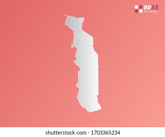 Vector Gray gradient of Togo map on orange background.