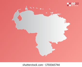 Vector Gray gradient of Venezuela map on orange background.