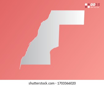 Gradiente gris vector del Sahara Occidental mapa sobre fondo naranja.