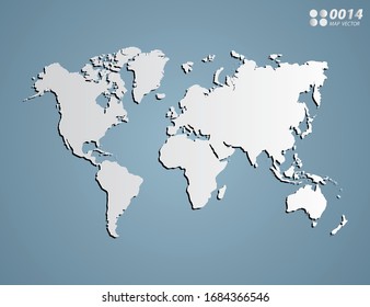 Vector Gray gradient of World map on blue background.