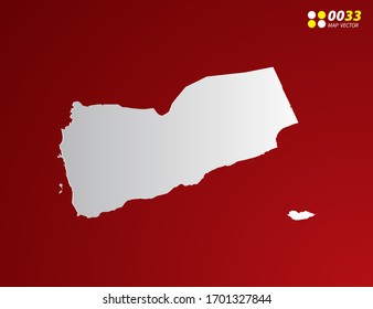 Vector Gray gradient of Yemen map on red background.