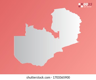 Vector Gray gradient of Zambia map on orange background.