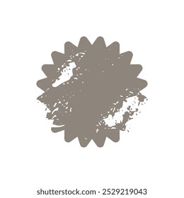 Vector gray grunge shape starburst icon, sunburst shabby badge sale. Design element Empty tag stamp price.