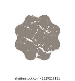 Vector gray grunge shape starburst icon, sunburst shabby badge sale. Design element Empty tag stamp price.