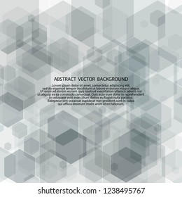 vector gray hexagons. polygonal style. layout for advertising. presentation template. eps 10
