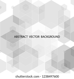 vector gray hexagons. polygonal style. 