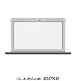 vector gray laptop isolated on white background