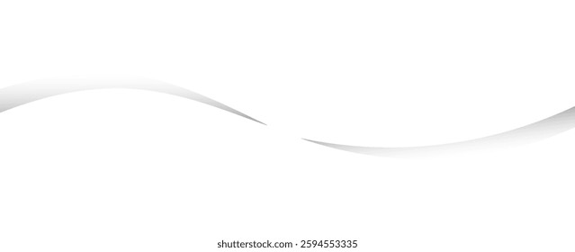 Vector gray line background curve element with white space for text and message design, vector