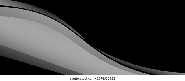 Vector gray line background curve element with white space for text and message design, overlapping layers, vector, 10 eps, abstract design