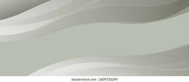 Vector gray line background curve element with white space for text and message design, overlapping layers, vector
