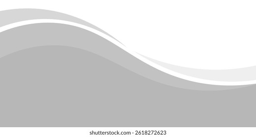 Vector gray line background curve element with white space for text and message design, overlapping layers, vector