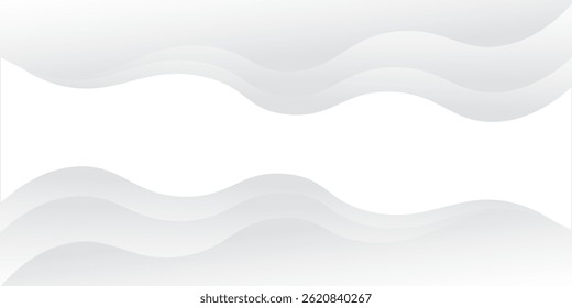 Vector gray line background curve element with white space for text and message design, overlapping layers, vector