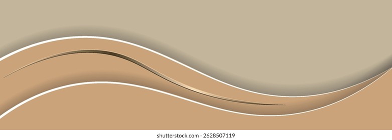 Vector gray line background curve element with white space for text and message design, overlapping layers, vector	