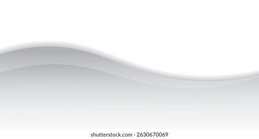 Vector gray line background curve element with white space for text and message design, overlapping layers, vector, modern abstract design vector. eps 10